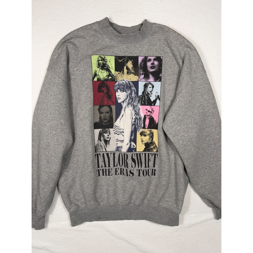 Taylor Swift The Eras Tour Official Sweatshirt Women M Gray Graphic Merch